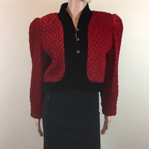 Courreges Crushed red velvet jacket Size XS